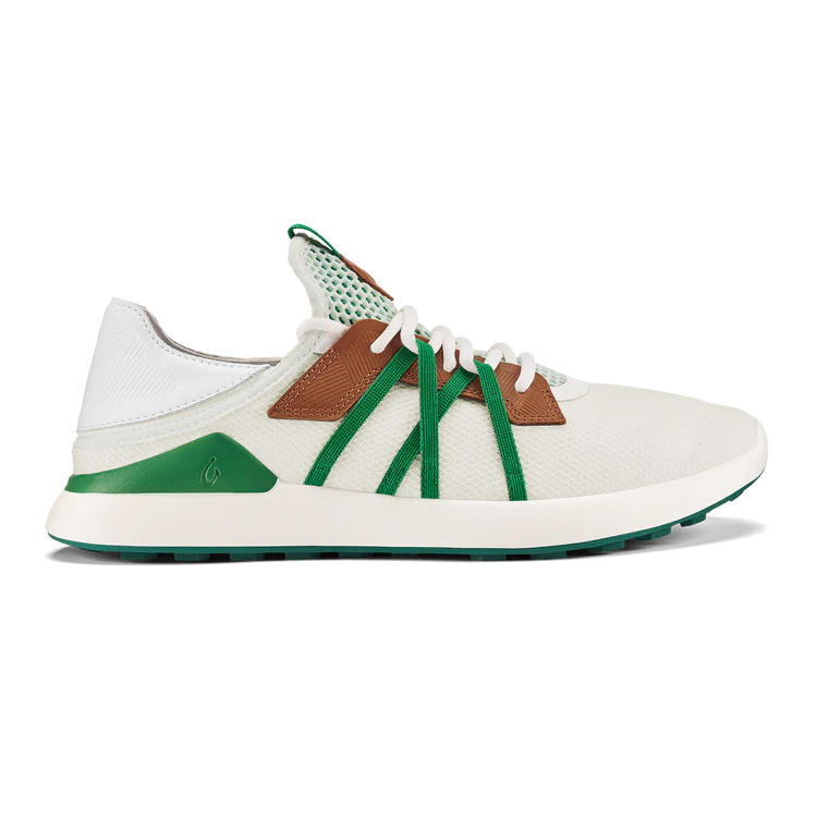 Olukai Men's Manele Golf Shoes, Size 11.5, White/Bamboo