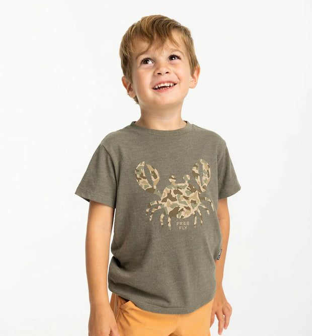 Free Fly Toddler Camo Crab Tee