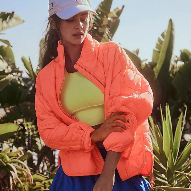 Fp Movement Women s Pippa Packable Puffer Jacket Small Neon Coral